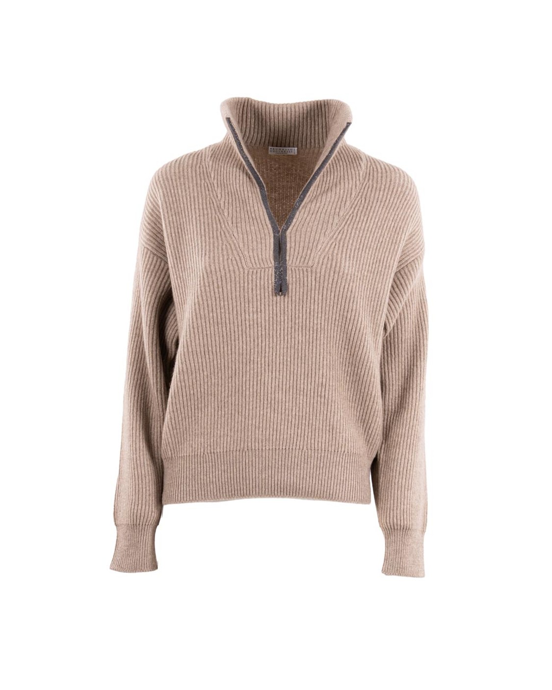shop BRUNELLO CUCINELLI  Pull: Brunello Cucinelli maglia con apertura.
Collo alto.
Manica regolare.
Maglia a costa.
Decorazione in monile Nickel-free.
Composizione: 90% LANA VERGINE, 10% CASHMERE.
Fabbricato in Italia.. M12720904-C077 number 2853732